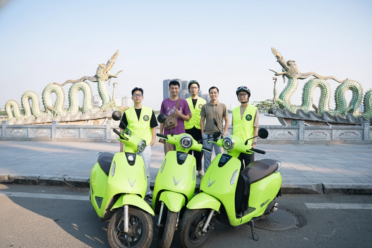 Eco Tour | Explore Hanoi City by E-Motorbike with Ao Dai Female Riders